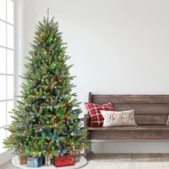Pre-Lit Christmas Trees*The Holiday Aisle 7' 6" H Green Fir Christmas Tree With 400 Led Lights