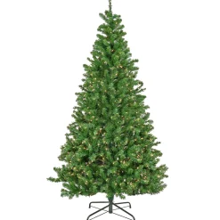 Pre-Lit Christmas Trees*The Holiday Aisle 7' 6" H Green Pvc Spruce Christmas Tree With 700 Incandescent Steady/Constant Lights