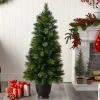 Pre-Lit Christmas Trees*The Holiday Aisle 4' 6" H Green Realistic Artificial Pine Cashmere Christmas Tree With 100 Led Lights