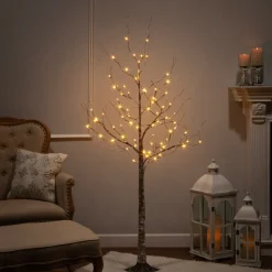 Pre-Lit Christmas Trees*Greyleigh 5' 6" H Slender Brown Pine Christmas Tree With 88 Led Lights