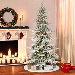 Pre-Lit Christmas Trees*The Holiday Aisle 7' 5'' H Slender Green Pine Christmas Tree With 450 Lights