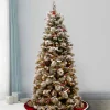 Pre-Lit Christmas Trees*The Holiday Aisle 7' 6" H Slender Green Pine Flocked/Frosted Christmas Tree With 500 Lights