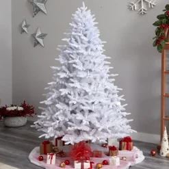 Pre-Lit Christmas Trees*The Holiday Aisle 7' 6" H White Realistic Artificial Fir Cashmere Christmas Tree With 964 Led Lights