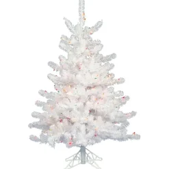 Pre-Lit Christmas Trees*Hashtag Home 3' Crystal White Spruce Artificial Christmas Tree With 50 Multi-Colored Lights With Stand