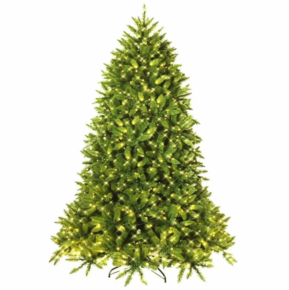 Pre-Lit Christmas Trees*The Holiday Aisle 7.5 Feet Pre-Lit Pvc National Christmas Fir Tree With Led Light And Stand
