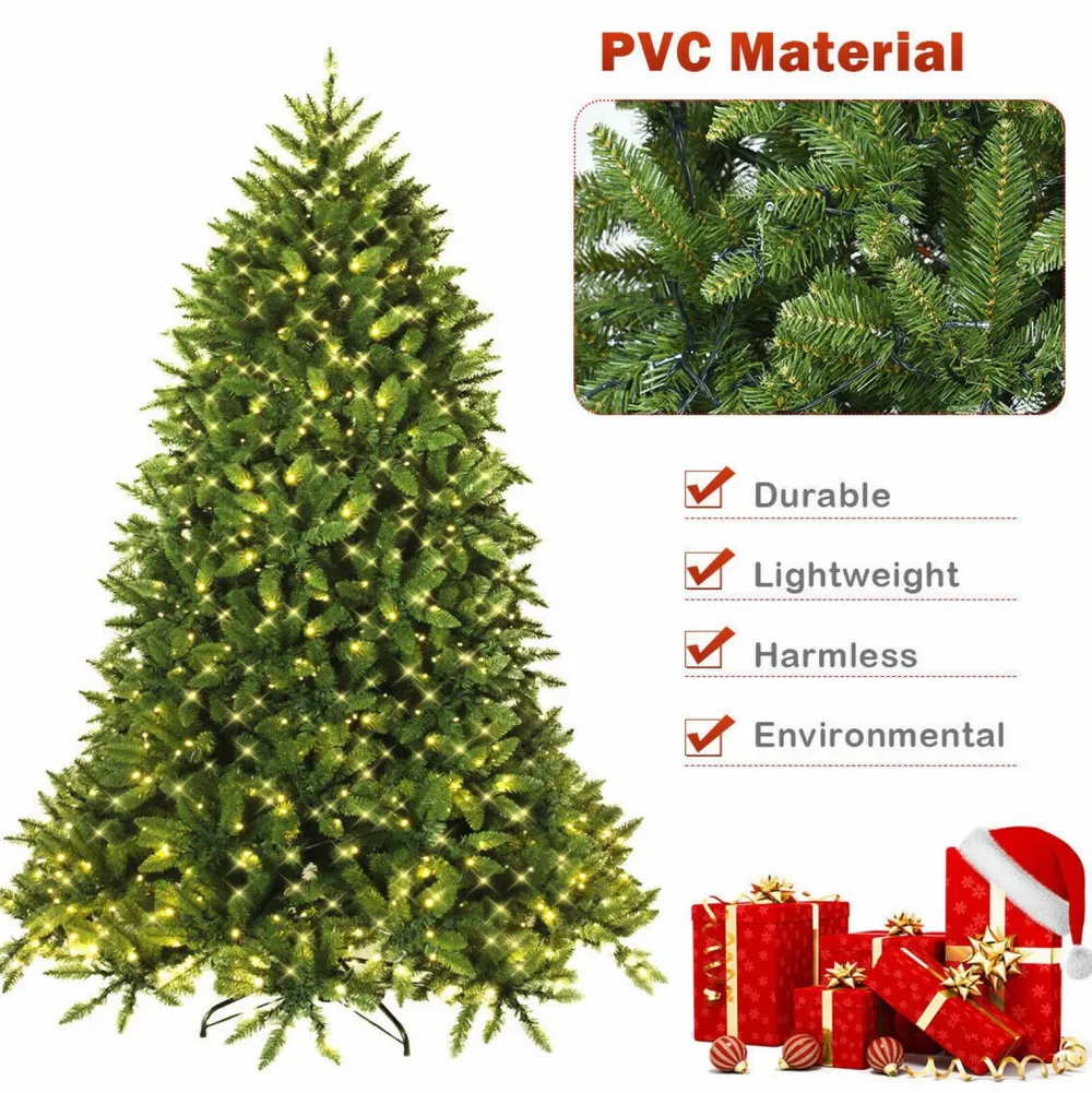 Pre-Lit Christmas Trees*The Holiday Aisle 7.5 Feet Pre-Lit Pvc National Christmas Fir Tree With Led Light And Stand
