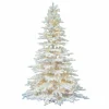 Pre-Lit Christmas Trees*Vickerman 6.5' Flocked White Spruce Full Artificial Christmas Tree With Led Clear Light