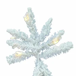 Pre-Lit Christmas Trees*Vickerman 6.5' Flocked White Spruce Full Artificial Christmas Tree With Led Clear Light