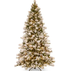 Pre-Lit Christmas Trees*Mercury Row 7.5' Frosted Green Pine Artificial Christmas Tree With 650 Clear/White Lights