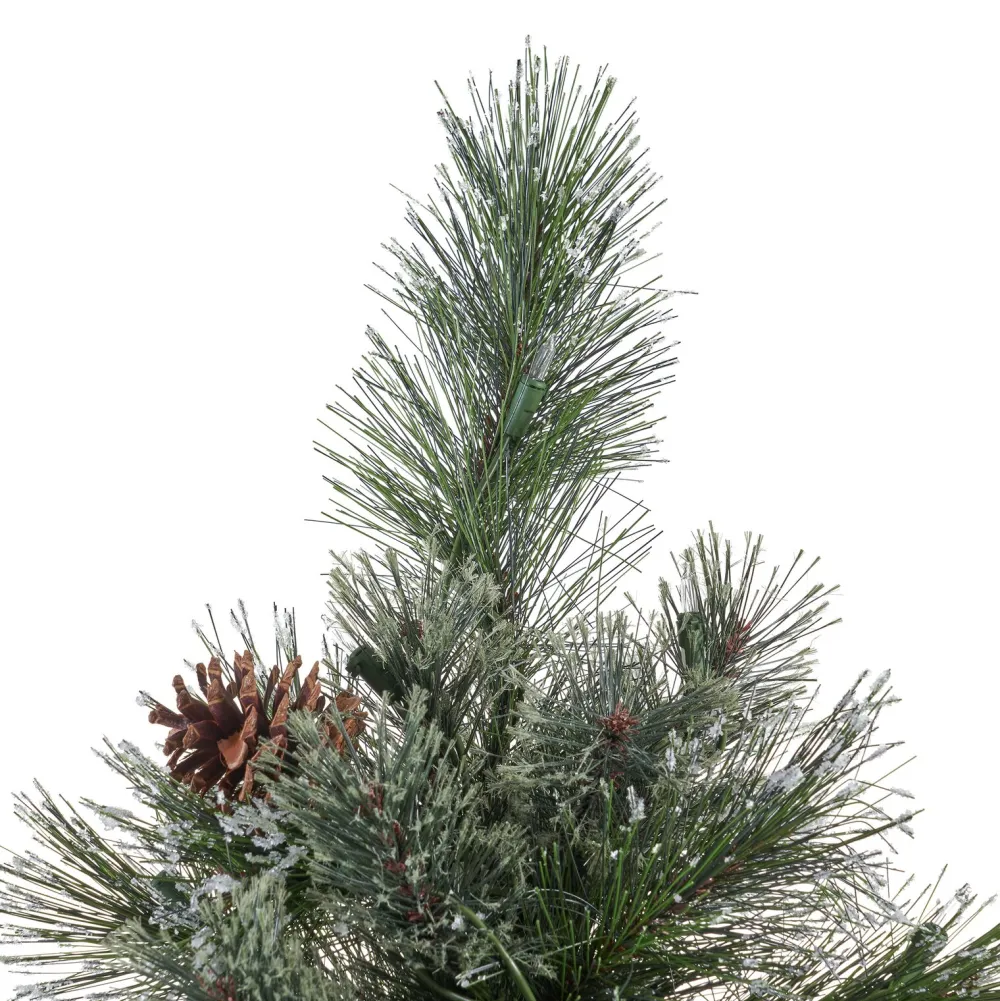 Pre-Lit Christmas Trees*The Holiday Aisle 7' Frosted Green Pine Artificial Christmas Tree With 900 Clear Lights