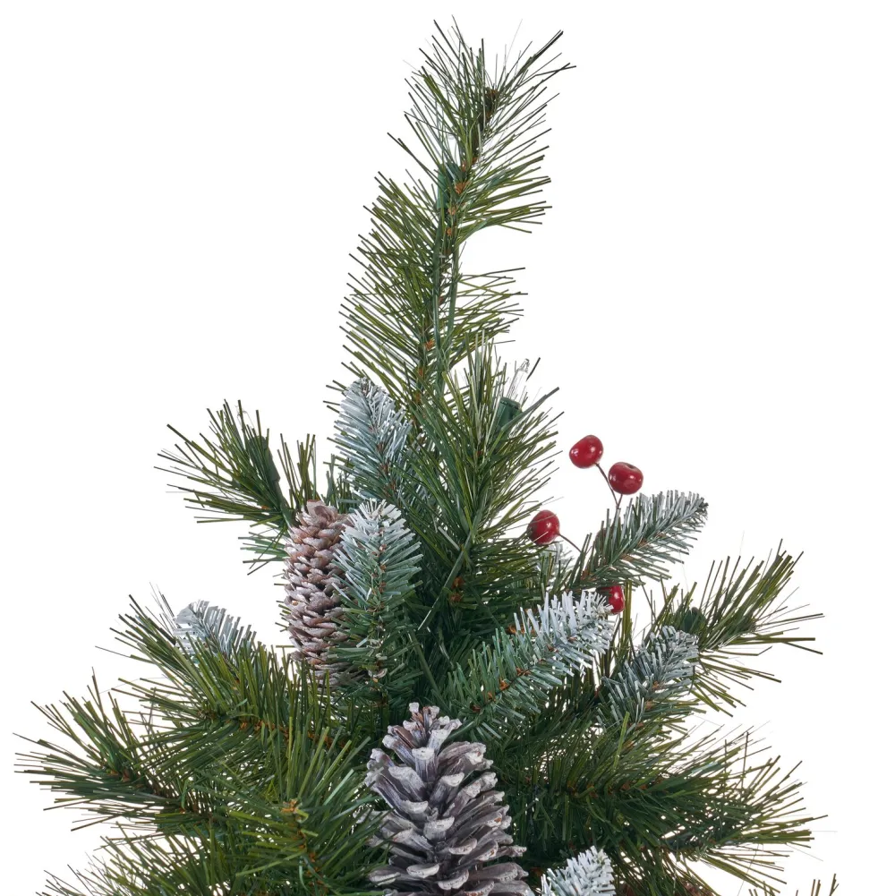 Pre-Lit Christmas Trees*The Holiday Aisle 7' Frosted Green Spruce Artificial Christmas Tree With 450 Clear/White Lights