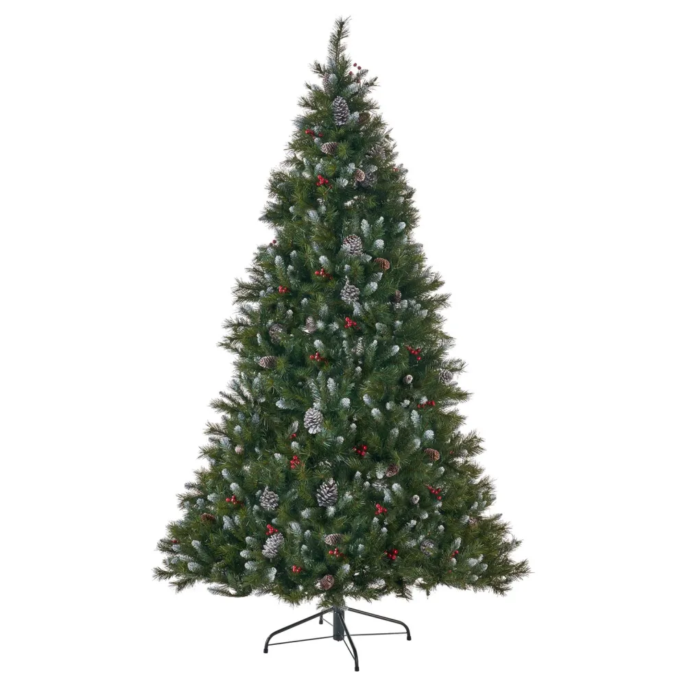 Pre-Lit Christmas Trees*The Holiday Aisle 7' Frosted Green Spruce Artificial Christmas Tree With 450 Clear/White Lights
