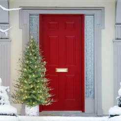 Pre-Lit Christmas Trees*The Holiday Aisle 6.5 Ft Pe/Pvc Potted Tree, 1186 Tips, 350 Ul Clear Incandescent Lights