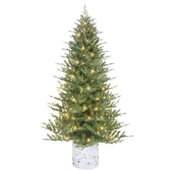 Pre-Lit Christmas Trees*The Holiday Aisle 6.5 Ft Pe/Pvc Potted Tree, 1186 Tips, 350 Ul Clear Incandescent Lights
