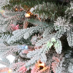 Pre-Lit Christmas Trees*The Holiday Aisle 4.5 Ft Potted Flocked Arctic Fir Tree, 419 Pe/Pvc Tips, 70 Ul Multi-Color Incandescent Lights