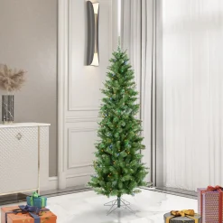 Pre-Lit Christmas Trees*The Holiday Aisle 5.5' Green Artificial Christmas Tree With 165 Multicolored Led Lights With Stand