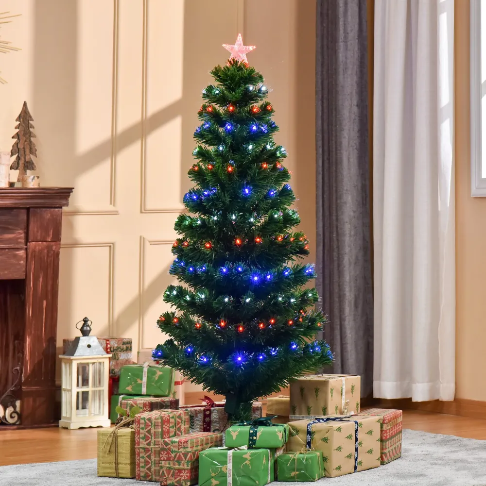 Pre-Lit Christmas Trees*The Holiday Aisle 5' Green Artificial Christmas Tree With 180 Multi-Colored Lights