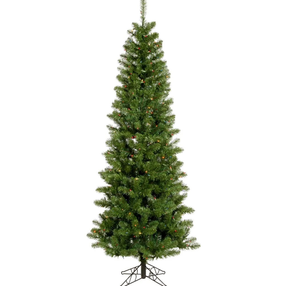 Pre-Lit Christmas Trees*The Holiday Aisle 6.5' Green Artificial Christmas Tree With 250 Multicolored Lights With Stand