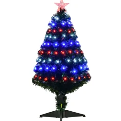 Pre-Lit Christmas Trees*The Holiday Aisle 3' Green Fir Artificial Christmas Tree With 90 Multi-Colored Lights