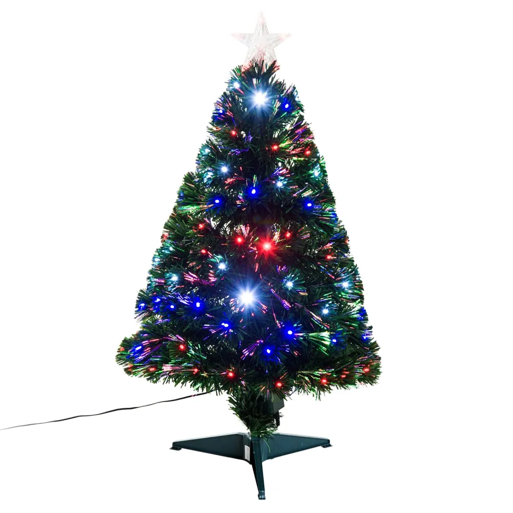 Pre-Lit Christmas Trees*The Holiday Aisle 3' Green Fir Artificial Christmas Tree With 90 Multi-Colored Lights