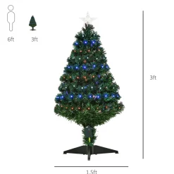 Pre-Lit Christmas Trees*The Holiday Aisle 3' Green Fir Artificial Christmas Tree With 90 Multi-Colored Lights