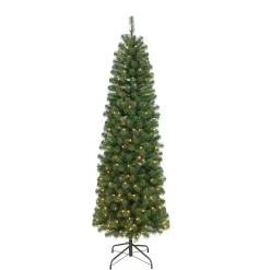 Pre-Lit Christmas Trees*The Holiday Aisle 7.5' Green Fir Artificial Christmas Tree With 350 Clear/White Lights