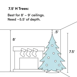 Pre-Lit Christmas Trees*The Holiday Aisle 7.5' Green Fir Artificial Christmas Tree With 350 Clear/White Lights