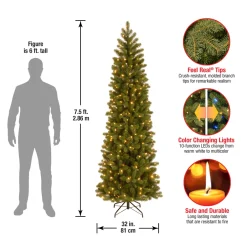 Pre-Lit Christmas Trees*Mercury Row 90' Green Fir Artificial Christmas Tree With 350 Color + Clear Lights