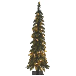 Pre-Lit Christmas Trees*The Holiday Aisle 4' Green Fir Artificial Christmas Tree With 70 Ul Clear/White Lights With Stand