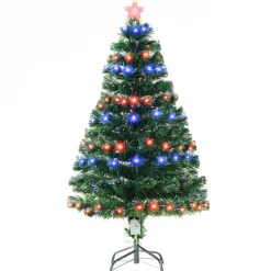 Pre-Lit Christmas Trees*The Holiday Aisle 4' Green Fir Artificial Christmas Tree With 130 Multi-Colored Lights