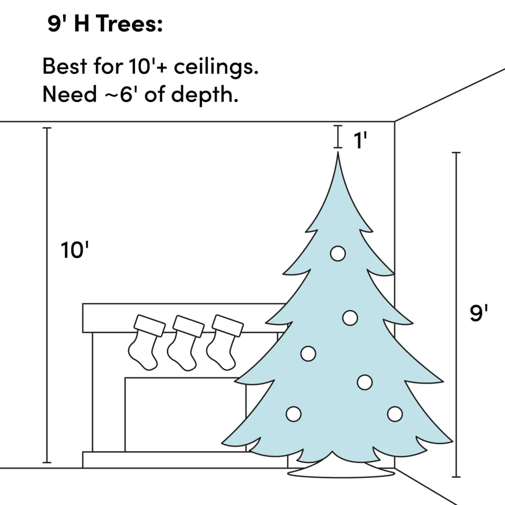 Pre-Lit Christmas Trees*The Holiday Aisle 9' Green Fir Trees Christmas Tree With 800 White Light