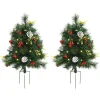 Pre-Lit Christmas Trees*The Holiday Aisle 2' Green Pine Artificial Christmas Tree With 24 Clear & White Lights