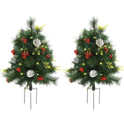 Pre-Lit Christmas Trees*The Holiday Aisle 2' Green Pine Artificial Christmas Tree With 24 Clear & White Lights
