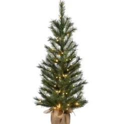 Pre-Lit Christmas Trees*The Holiday Aisle 4' Green Pine Artificial Christmas Tree With 100 Clear/White Lights
