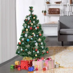 Pre-Lit Christmas Trees*The Holiday Aisle 3' Green Pine Artificial Christmas Tree With Multi-Color Lights