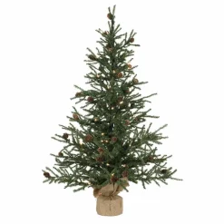 Pre-Lit Christmas Trees*Steelside 3' Green Pine Artificial Christmas Tree With 50 Clear/White Lights With Stand