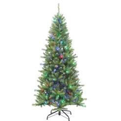 Pre-Lit Christmas Trees*The Holiday Aisle 7' Green Pine Artificial Christmas Tree With 230 Multi-Colored Lights