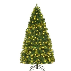 Pre-Lit Christmas Trees*The Holiday Aisle 7' Green Pine Artificial Christmas Tree With 300 Clear/White Lights