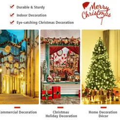 Pre-Lit Christmas Trees*The Holiday Aisle 7' Green Pine Artificial Christmas Tree With 300 Clear/White Lights