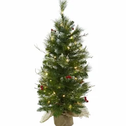 Pre-Lit Christmas Trees*Charlton Home 36" Green Pine Artificial Christmas Tree