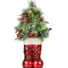 Pre-Lit Christmas Trees*The Holiday Aisle 3.3' Green Pine Artificial Christmas Tree With Clear/White Lights
