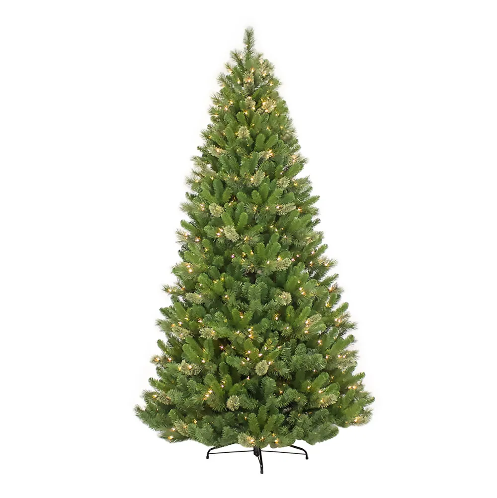 Pre-Lit Christmas Trees*Puleo International 7.5' Green Pine Christmas Tree With 600 Warm White Lights