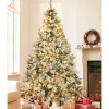 Pre-Lit Christmas Trees*The Holiday Aisle 7' Green Pine Flocked Christmas Tree With 350 Led Lights