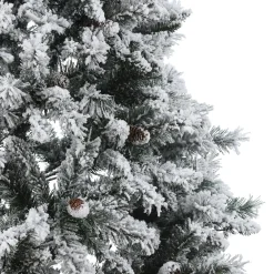 Pre-Lit Christmas Trees*The Holiday Aisle 7' Green Pine Flocked Christmas Tree With 350 Led Lights