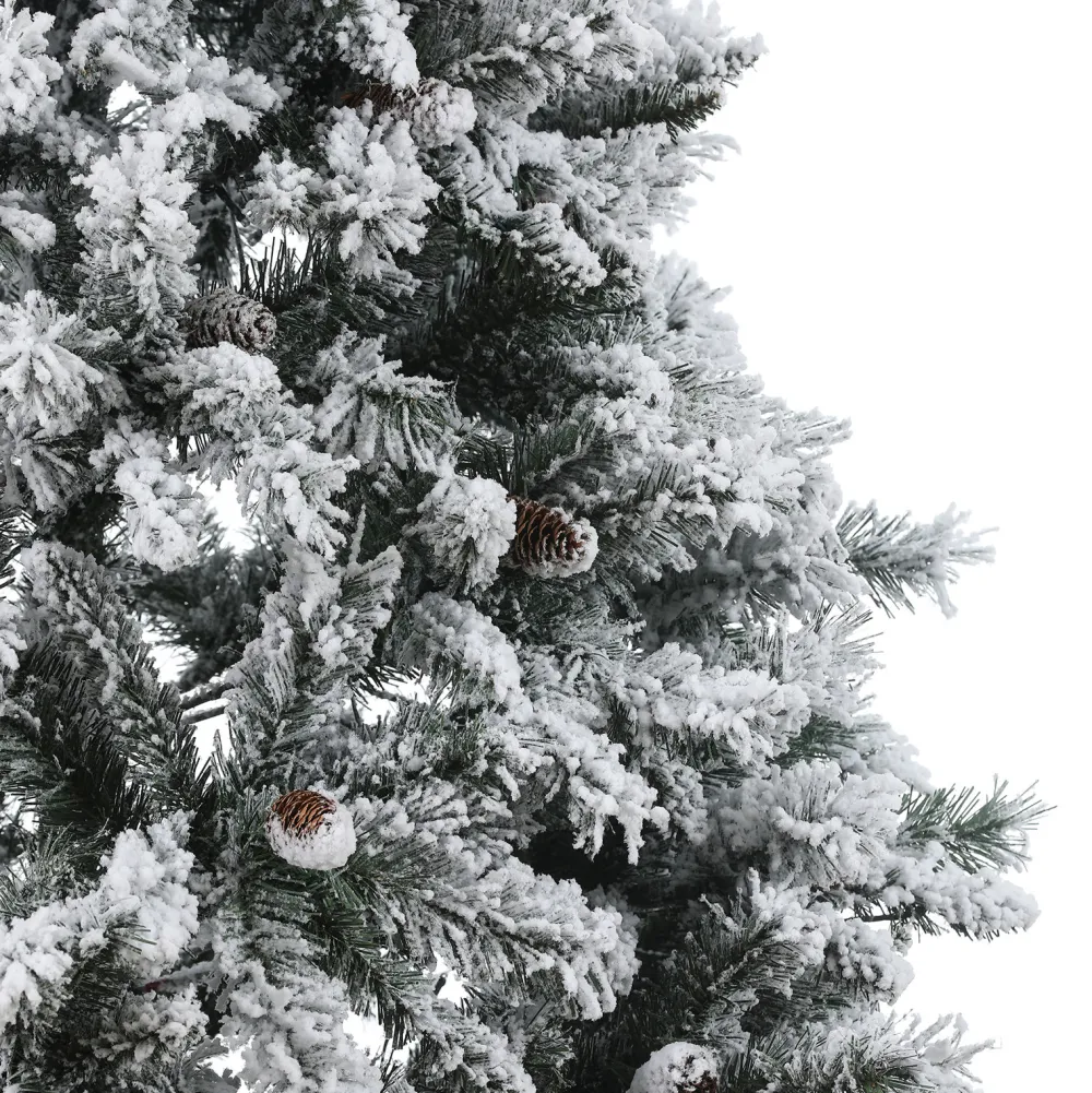 Pre-Lit Christmas Trees*The Holiday Aisle 7' Green Pine Flocked Christmas Tree With 350 Led Lights