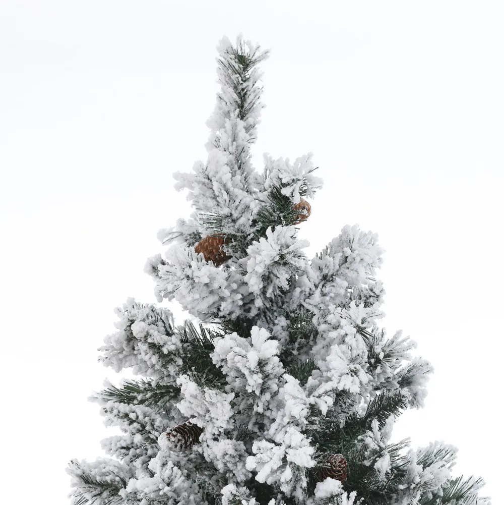 Pre-Lit Christmas Trees*The Holiday Aisle 7' Green Pine Flocked Christmas Tree With 350 Led Lights