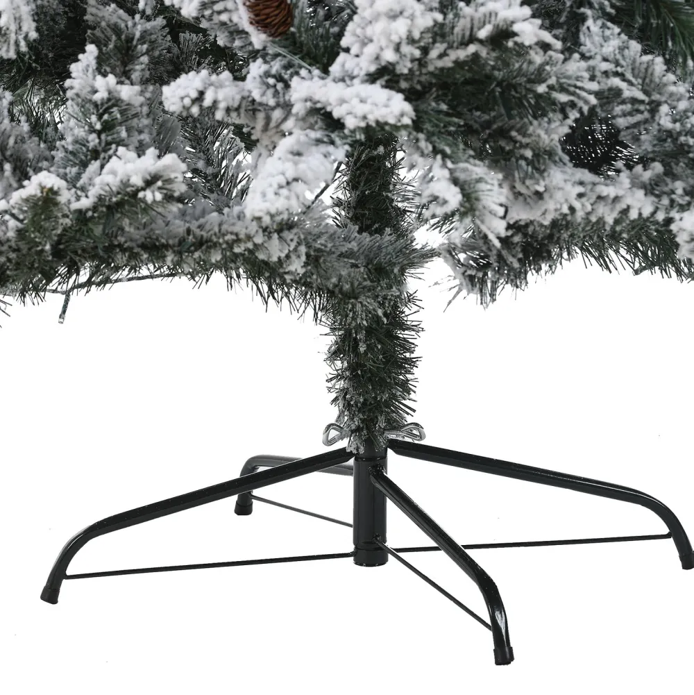 Pre-Lit Christmas Trees*The Holiday Aisle 7' Green Pine Flocked Christmas Tree With 350 Led Lights