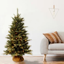 Pre-Lit Christmas Trees*Sand & Stable 4' Green Pine Trees Artificial Christmas Tree With 150 Clear Lights