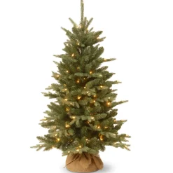 Pre-Lit Christmas Trees*Sand & Stable 4' Green Pine Trees Artificial Christmas Tree With 150 Clear Lights