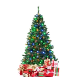 Pre-Lit Christmas Trees*The Holiday Aisle 6' Green Realistic Pvc Pine Christmas Tree With 260 Led